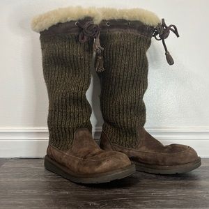UGG Women’s Suburb Knit Crochet Suede Boots